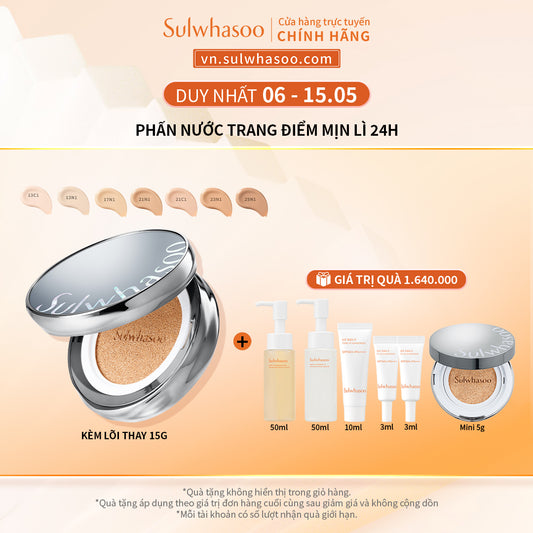 Phấn nước trang điểm mịn lì 24H (kèm lõi thay thế)- Sulwhasoo Perfecting Cushion 15gx2
